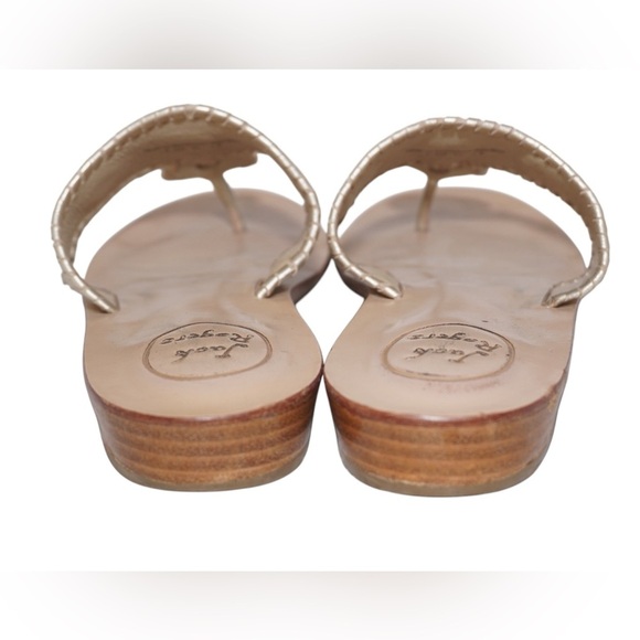 Jack Rogers Light Gold Metallic Sandals with Small 1" Wedge Heel, Size 9.5 - Picture 5 of 10